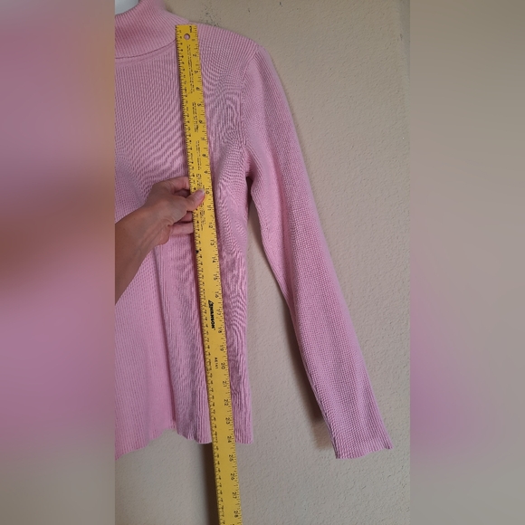 Liz Claiborne Pink Ribbed Turtleneck Sweater Sweet Feminine - Picture 2 of 6